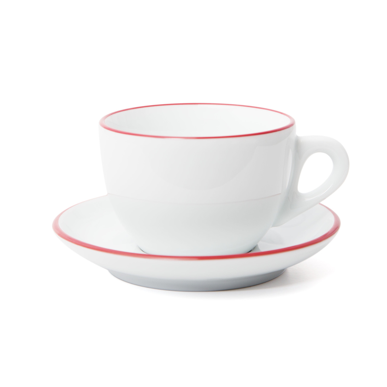 "VERONA" RED RIM Cappuccino Cups L 260ml